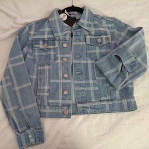 Denim Check Crop Jacket